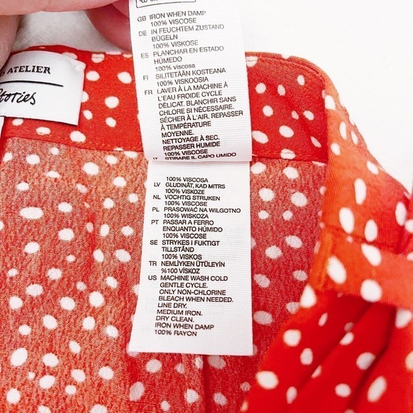 & Other Stories Orange & White Polka Dot Full Skit SZ0 - Picture 5 of 6